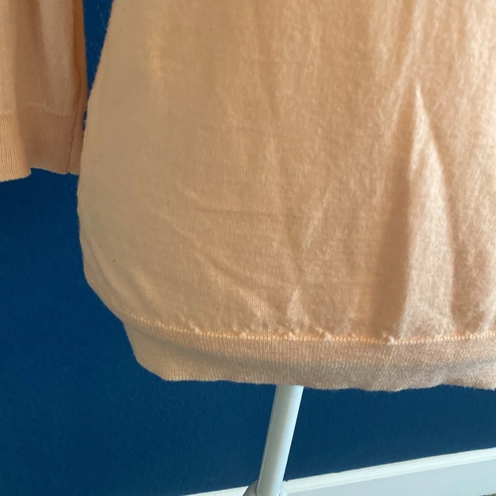 J. Crew Apricot Knit Lightweight Sweater. 100% merino wool. Size S.